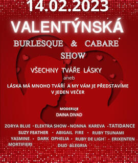 Akce Valentýnská Burlesque & Cabaré Show, První Patro Brno. Magazín KULT* Brno